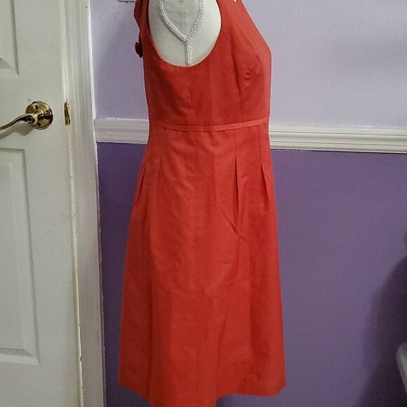 Merona Orange Brick Fitted Sleeveless Crossed Back Cocktail Event Mini Dress - Picture 6 of 13